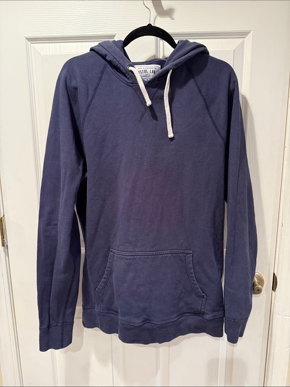 PISTOL LAKE Men’s Blue Cotton Hoodie